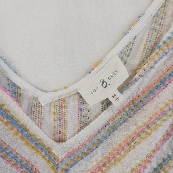 Lou & Grey, Rainbow Stripe Shorts & Top, Selling As a Set, Summer, Med., Beachy - Picture 2 of 16